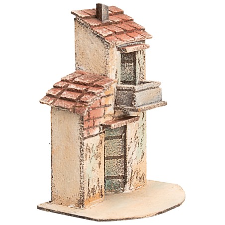 Neapolitan two-story house cm 17.5x9.8x13 h