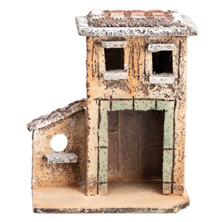 Neapolitan house with door cm 9.3x6x11 h for Mondo nativity scene