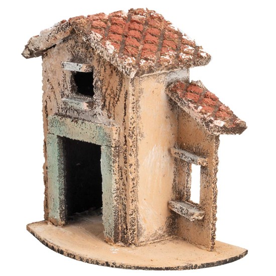 Neapolitan house with door and window cm 11.6x7x11.3 h