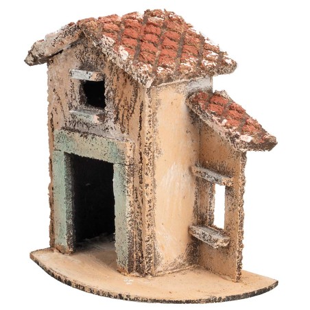 Neapolitan house with door and window cm 11.6x7x11.3 h