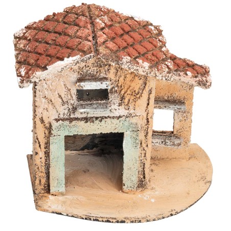 Casetta napoletana con portone cm 9,3x6x11 h per presepe Mondo