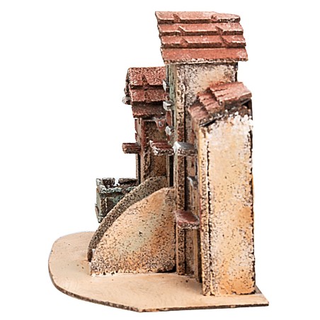 Group of Neapolitan houses cm 18x11.6x15.7 h for nativity scene