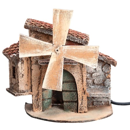 Neapolitan electric working windmill cm 11.5x8.5x12.5 h