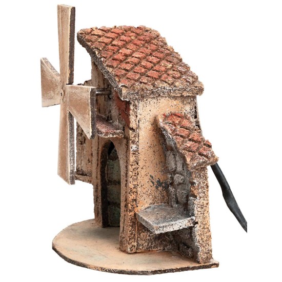 Neapolitan electric working windmill cm 11.5x8.5x12.5 h