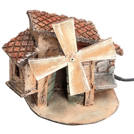 Neapolitan electric working windmill cm 11.5x8.5x12.5 h