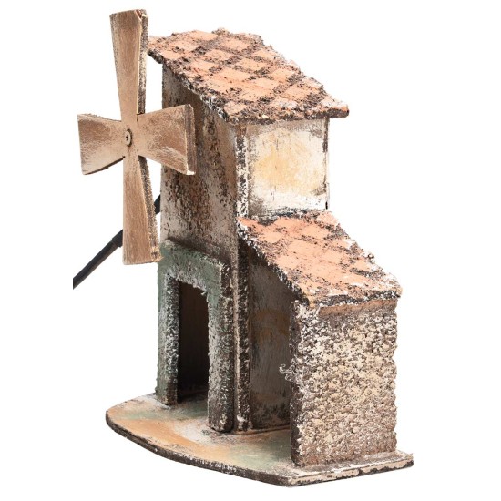 Windmill with storage room operating on electricity cm