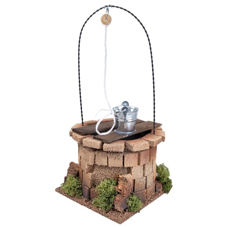 Pozzo con carrucola e secchio per statue da 20-24 cm per