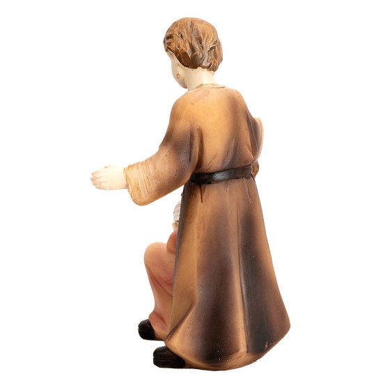 Bambini con gallina serie 12 cm in resina per presepe Mondo