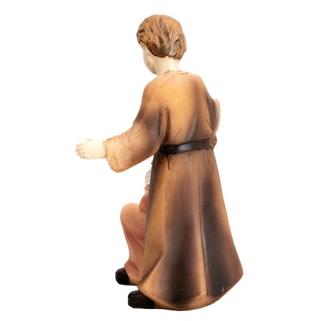 Bambini con gallina serie 12 cm in resina per presepe Mondo