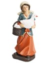Mujer con oca y cesta de huevos serie 15 cm en resina