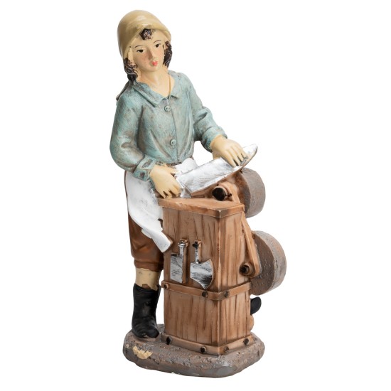 15 cm series knife grinder in resin for nativity scene Mondo Presepi