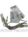 Serie de 10 luces LED de tono cálido a pilas Mondo Presepi.