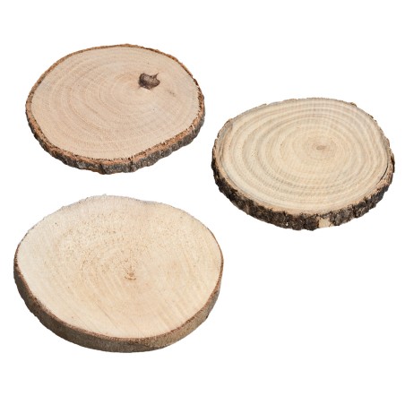 Juego de tres bases de madera cm 0,9x7,6 h para belén Mondo Presepi