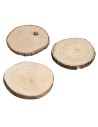 Set of three wooden bases cm 0.9x7.6 h
