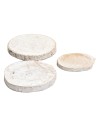 Set de tres bases en madera blanqueada cm 1,2x9,5 h