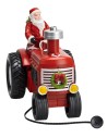 Papá Noel en el tractor con paquetes de regalos completo con