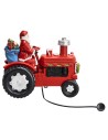 Santa Claus on the tractor with gift packages complete with