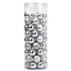 Set 54 palline d'argento ø 3,8 cm per albero di Natale per