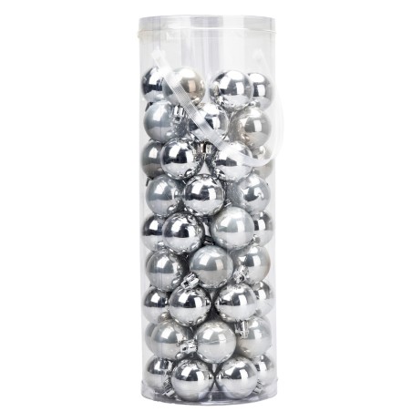 Set 54 palline d'argento ø 3,8 cm per albero di Natale per