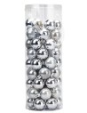 Set of 54 silver balls ø 3.8 cm for Christmas tree