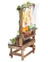 Banco con frutta e ortaggi vari cm 8,8x5x17 h per presepe Mondo