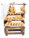 Banco con pane cm 8,5x4,3x12,8 h per presepe Mondo Presepi