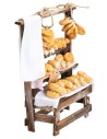 Banco con pane cm 8,5x4,3x12,8 h per presepe Mondo Presepi