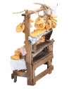 Banco con pane cm 8,5x4,3x12,8 h per presepe Mondo Presepi