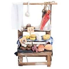 Counter with cold cuts, hams, and cheeses cm 9x5x17 h for nativity scene