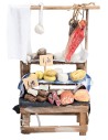 Counter with cold cuts, hams, and cheeses cm 9x5x17 h for nativity scene