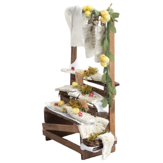 Banchetto con baccalà e limoni cm 10x5,8x19,5 h per presepe