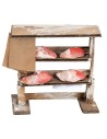 Scaffale in legno con carne cm 10,3x5,7x10,2 h per presepe