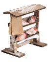 Scaffale in legno con carne cm 10,3x5,7x10,2 h per presepe