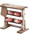 Scaffale in legno con carne cm 10,3x5,7x10,2 h per presepe