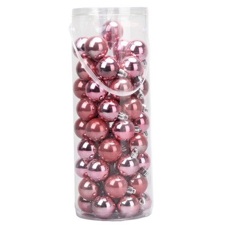 Set 54 palline rosa ø 3,8 cm per albero di Natale per presepe