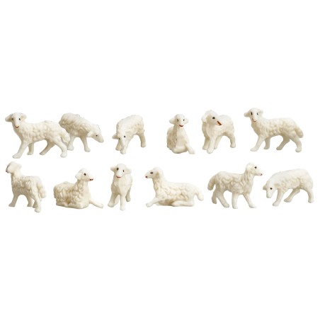Set 12 pecore in pvc serie Euromarchi per statue da 4 cm