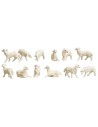 Set of 12 sheep in PVC Euromarchi series for 4 cm statues