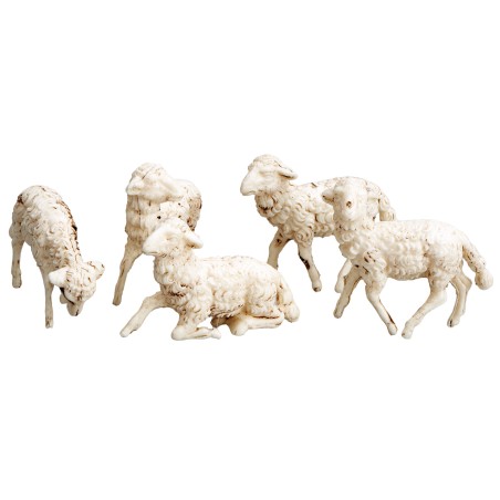 Set of 5 PVC sheep for 10 cm statues for Mondo Nativity scene