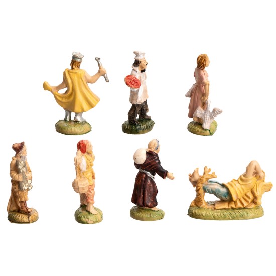 Set 7 estatuillas cm 4 Euromarchi para belén Mundo Pesebres