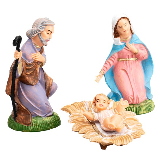 Conjunto de 3 figuras serie de 10 cm en PVC para belén Mondo Presepi
