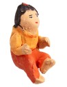 Seated girl in terracotta 3.6 cm for nativity scene Mondo Presepi