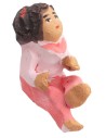 Seated girl in terracotta with pink coloring 3.6 cm per