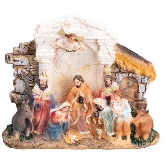 Natività in resina in blocco 15x4x12