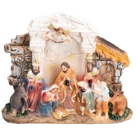 Natività in resina in blocco 15x4x12 per presepe Mondo Presepi