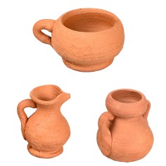 Set of 3 amphorae 2.5 cm - 2401 for nativity scene Mondo Presepi