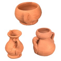 Set of 3 amphorae 2.5 cm - 2401 for nativity scene Mondo Presepi 2