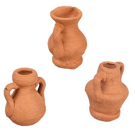 Set of 3 amphoras 2 cm for nativity scene Mondo Presepi