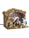 Hut with nativity moving 12 cm light