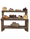 Scaffale in legno con torte e dolci cm 8,8x4x8h per presepe