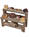 Scaffale in legno con torte e dolci cm 8,8x4x8h per presepe
